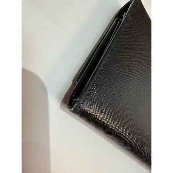 Prada Saffiano Continental Flap Wallet in Black - Picture 3 of 12